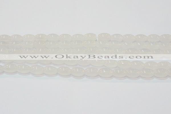 CAG6525 15.5 inches 8*12mm rice Brazilian white agate beads