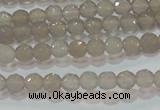 CAG6535 15.5 inches 4mm faceted round Brazilian grey agate beads