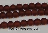 CAG6551 15.5 inches 5mm round matte red agate beads wholesale