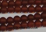 CAG6552 15.5 inches 6mm round matte red agate beads wholesale