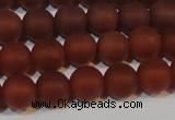 CAG6553 15.5 inches 7mm round matte red agate beads wholesale