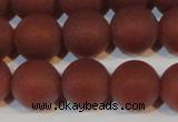 CAG6556 15.5 inches 12mm round matte red agate beads wholesale