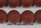 CAG6560 15.5 inches 20mm round matte red agate beads wholesale