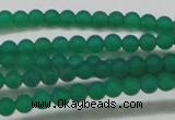 CAG6565 15.5 inches 3mm round matte green agate beads wholesale