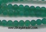 CAG6566 15.5 inches 4mm round matte green agate beads wholesale