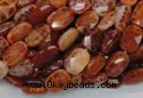 CAG660 15.5 inches 8*12mm faceted rectangle natural fire agate beads