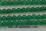 CAG6601 15.5 inches 2mm round green agate gemstone beads