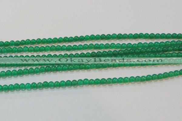 CAG6602 15.5 inches 3mm round green agate gemstone beads