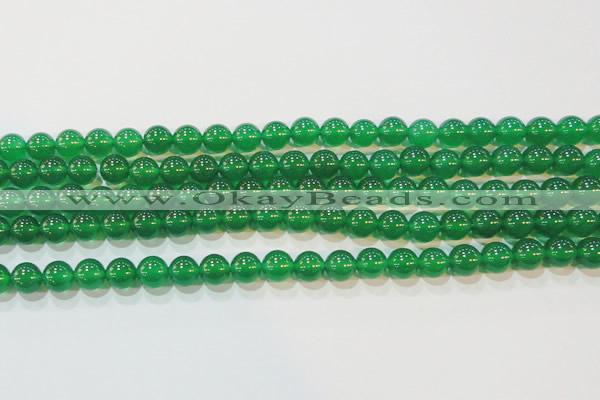 CAG6605 15.5 inches 8mm round green agate gemstone beads