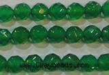 CAG6611 15.5 inches 4mm faceted round green agate gemstone beads