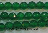 CAG6613 15.5 inches 8mm faceted round green agate gemstone beads