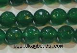 CAG6614 15.5 inches 10mm faceted round green agate gemstone beads