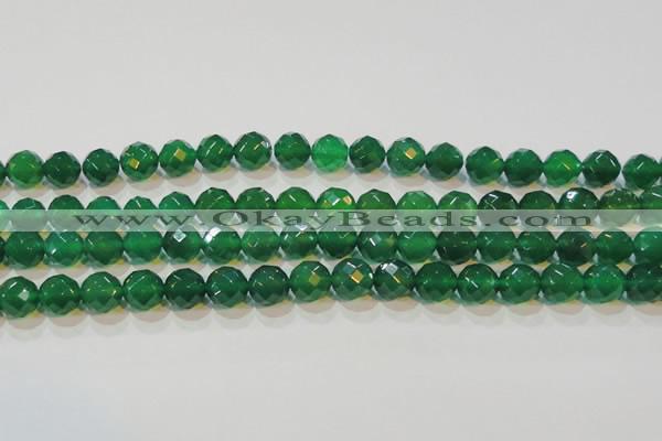 CAG6615 15.5 inches 12mm faceted round green agate gemstone beads