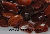 CAG662 15.5 inches 13*18mm faceted rectangle natural fire agate beads