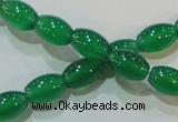 CAG6623 15.5 inches 8*12mm rice green agate gemstone beads