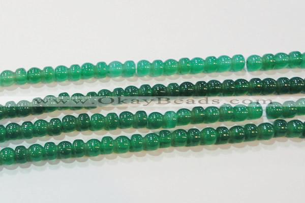 CAG6628 15.5 inches 8*13mm peanut-shaped green agate gemstone beads