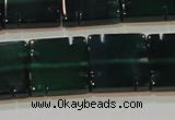 CAG6638 15.5 inches 14*14mm square green agate gemstone beads