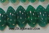 CAG6640 15.5 inches 8*20mm marquise double drilled green agate beads