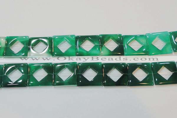 CAG6642 15.5 inches 25*25mm square green agate gemstone beads