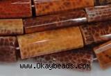 CAG668 15.5 inches 15*35mm rectangle natural fire agate beads