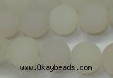 CAG6681 15 inches 10mm round white pilates agate beads