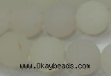 CAG6682 15 inches 12mm round white pilates agate beads