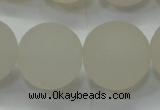 CAG6685 15 inches 18mm round white pilates agate beads