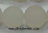 CAG6686 15 inches 18mm round white pilates agate beads