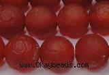 CAG6701 15 inches 10mm round red pilates agate beads