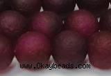 CAG6713 15 inches 14mm round plum pilates agate beads