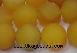 CAG6721 15 inches 10mm round yellow pilates agate beads