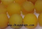 CAG6722 15 inches 12mm round yellow pilates agate beads