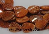 CAG673 15.5 inch 13*18mm faceted teardrop twisted natural fire agate beads