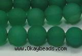 CAG6730 15 inches 8mm round green pilates agate beads