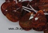 CAG679 15.5 inches 15*20mm faceted teardrop natural fire agate beads