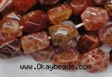 CAG687 15.5 inches 10*14mm nugget natural fire agate beads wholesale