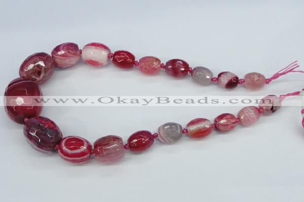 CAG6883 12*14mm - 25*30mm faceted drum dragon veins agate beads