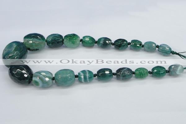 CAG6884 12*14mm - 25*30mm faceted drum dragon veins agate beads