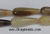 CAG6891 15.5 inches 10*30mm faceted teardrop line agate beads