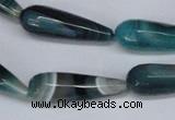 CAG6894 15.5 inches 10*30mm faceted teardrop line agate beads