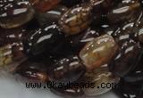 CAG699 15.5 inches 10*14mm rice dragon veins agate beads wholesale