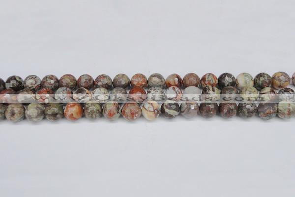 CAG7012 15.5 inches 8mm faceted round ocean agate gemstone beads