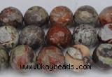 CAG7013 15.5 inches 10mm faceted round ocean agate gemstone beads