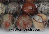 CAG7016 15.5 inches 16mm faceted round ocean agate gemstone beads