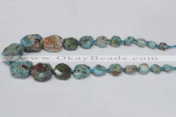 CAG7057 15.5 inches 8*10mm - 20*30mm faceted nuggets ocean agate beads