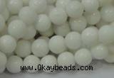 CAG706 15.5 inches 8mm round white agate gemstone beads wholesale