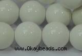 CAG709 15.5 inches 20mm round white agate gemstone beads wholesale