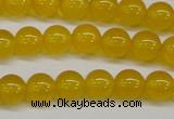 CAG7102 15.5 inches 8mm round yellow agate gemstone beads