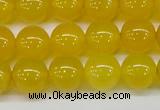 CAG7104 15.5 inches 12mm round yellow agate gemstone beads