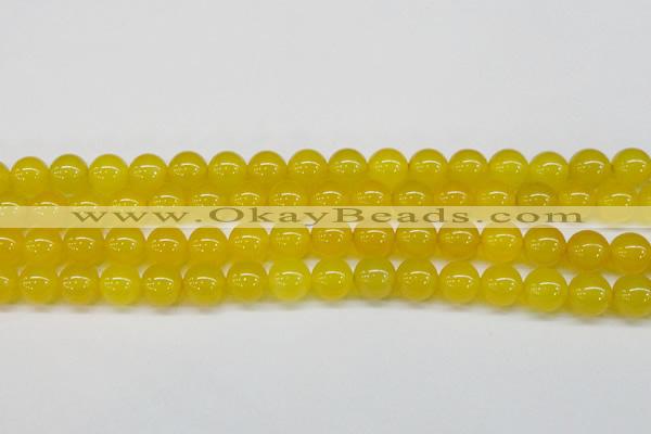 CAG7105 15.5 inches 14mm round yellow agate gemstone beads